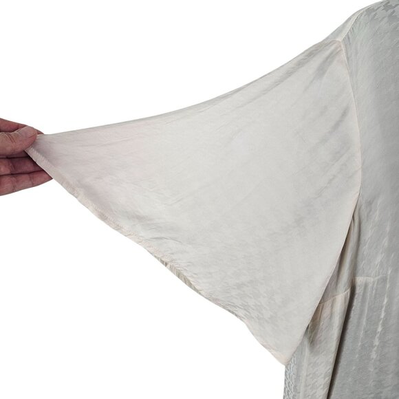 A New Day Womens Blouse Size XXL Cream Houndstooth Pattern Casual Career Comfort - Picture 7 of 9